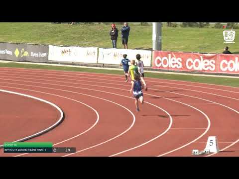 Boys U13 4x100m Timed Final 1: 2021 Commonwealth Bank State Relays Championships // LAVicTV
