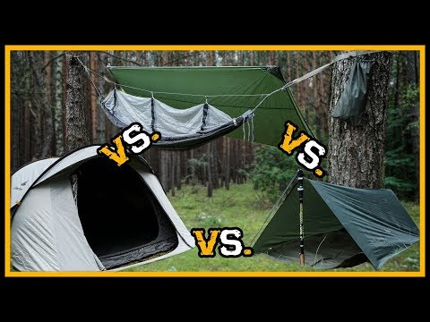Vergleich: Tarp Shelter vs. Hängematte vs. Zelt - Outdoor Bushcraft Survival