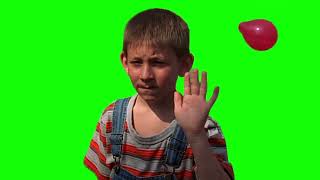 Dewey chases a red balloon green screen