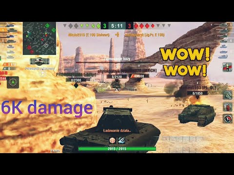 E100 : 6.000 damage (1 vs 2) - WoT blitz
