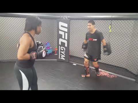 October 15, 2019 At UFC Gym Richmond, practice with my Muay Thai, and kicks.