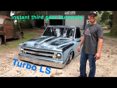 Turbo LS 5.3 swapped C10 running on a Holley terminator X max prepping for Dyno tune🤘 #blueberryc10