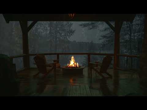 More Calm When Immersing in Balcony Ambience with Heavy Rain - Rain Covers my Mind