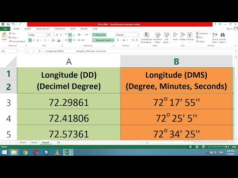 Conversion of Decimal Degree to Degrees Minutes Seconds in Excel- What is DD to DMS Formula in Excel