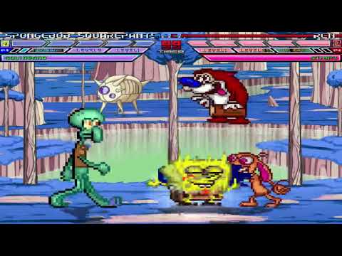 Mugen battle Spongebob and Squidward vs Ren and Stimpy