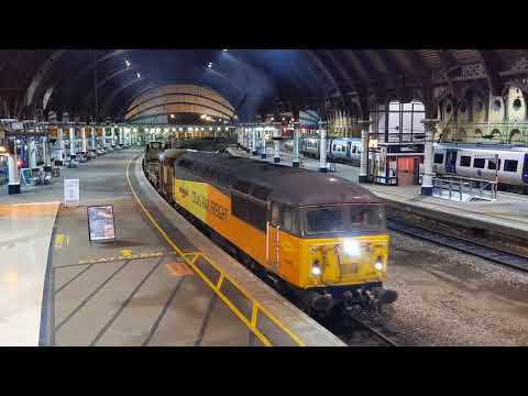 Colas 56049 'Robin of Templecombe' leaves York with Rails for Hunmanby. (21/02/20)