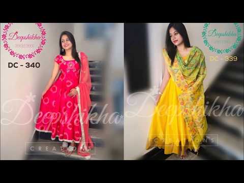 Latest floor length anarkali dress collection by Deepshika