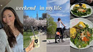 weekend vlog | spring days in toronto, brunch date, learning to bike & honest chats