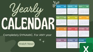 Create Dynamic CALENDAR in Excel. With only one formula. FREE TEMPLATE. Excel Course.