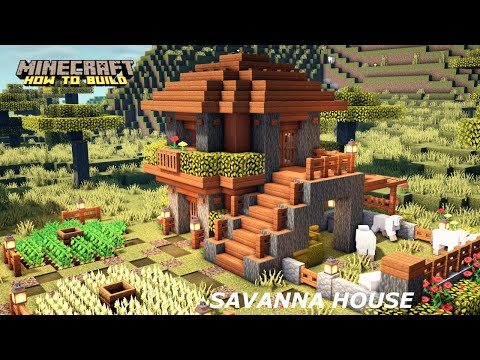 Beenoos - Minecraft: How to build a Savanna House | Acacia House Tutorial