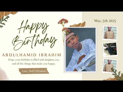 Beige Aesthetic Scrapbook Floral Happy Birthday Video