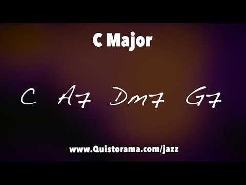 C Major Jazz Backing Track || Slow Swing 1-6-2-5