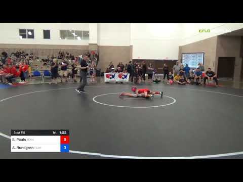 2018 Women's National /Intermediate Girls 55 RR Rnd 4 - Sara Pauls (Team) Vs. Alivia Rundgren (Tea