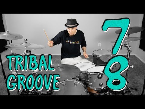7/8 Tom Drum Groove + Double Kick