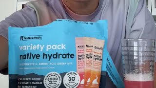NativePath Native Hydrate Stick Packs with Electrolytes and Amino Acids, Variety Pack, Mixed Berry,