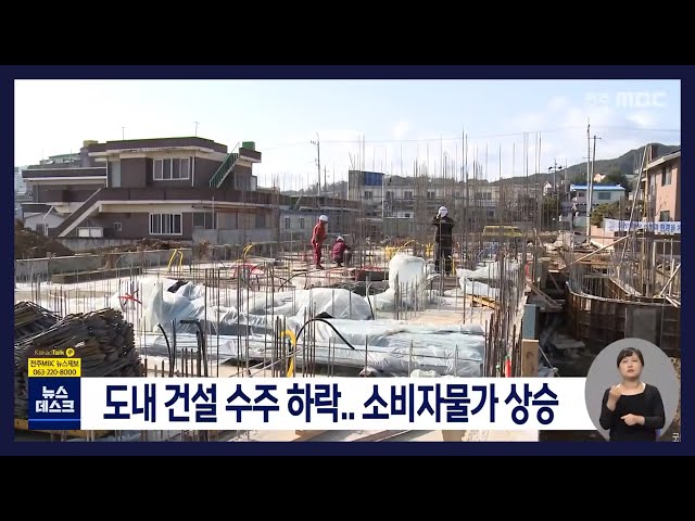 도내 건설 수주 하락, 소비자물가 증가