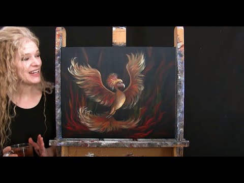 Learn How to Draw and Paint "PHOENIX RISING" - Paint & Sip at Home - Easy Acrylic Painting Tutorial