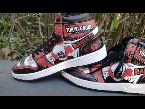 Ken Kaneki Sneakers Tokyo Ghoul Anime High Top Shoes Custom | GearAnime | Gearanime.com