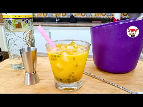 Caipirinha de Maracujá e Gin Drink Fácil de Fazer Gostoso Refrescante