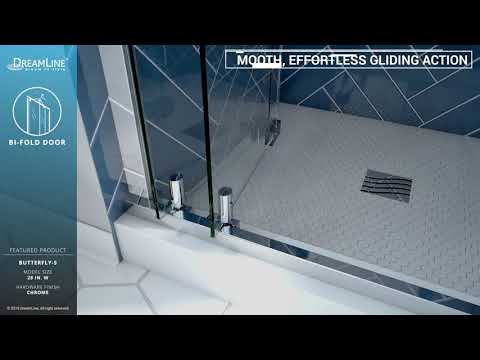 DreamLine Butterfly-S Frameless Shower Door | Bi-Fold Opening