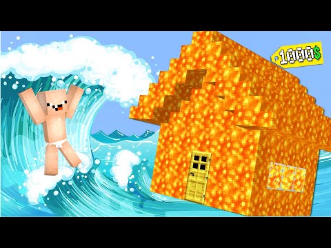 1000$ LAV EV VS TSUNAMİ - Minecraft
