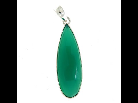 Pandant Argint 925 Onix verde Natural - Stabilitate și Echilibru