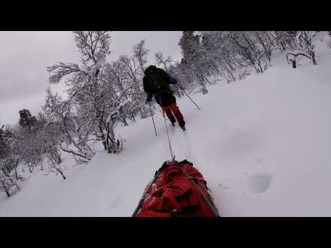 Ski tour in deep snow in  Vuludalen, Sollia, South-west of Rondane, part 1 (of 7) day 1.