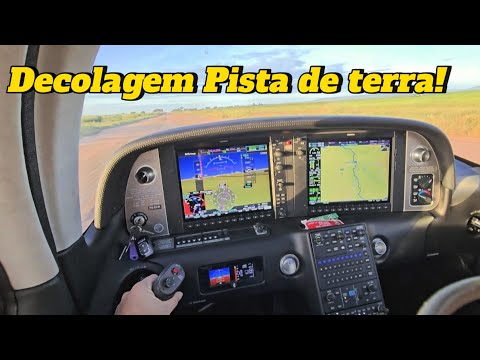 VEJA DA CABINE decolagem em pista de terra Cirrus SR22T