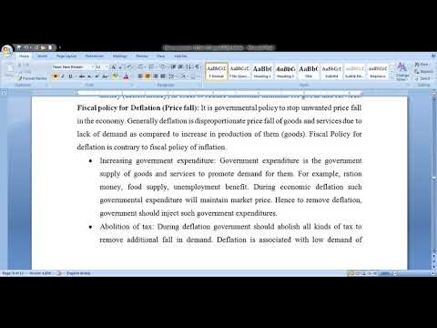 fiscal policy against economic deflation