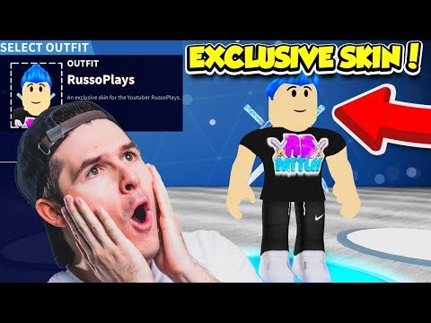 I Have An EXCLUSIVE RUSSOPLAYS SKIN In FORTNITE BATTLE ROYALE SIMULATOR!! (Roblox)