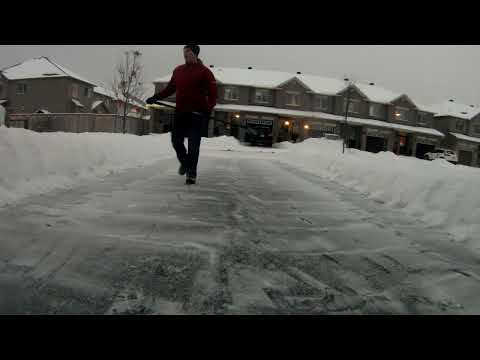 Shoveling snow - you're doing it wrong! Efficient method to shovel driveway (now with explanations!)