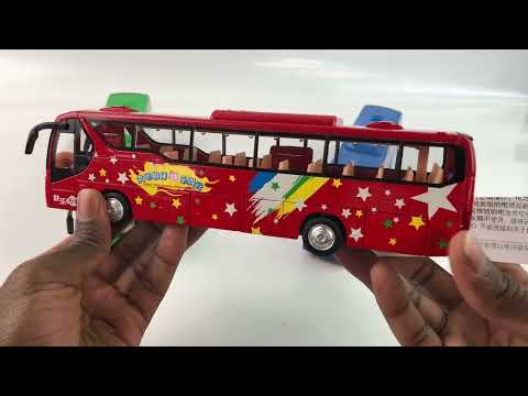 Металлический автобус Double Horses 1:48 «Dream Bus» CS0271, инерционный, свет, звук / Зеленый