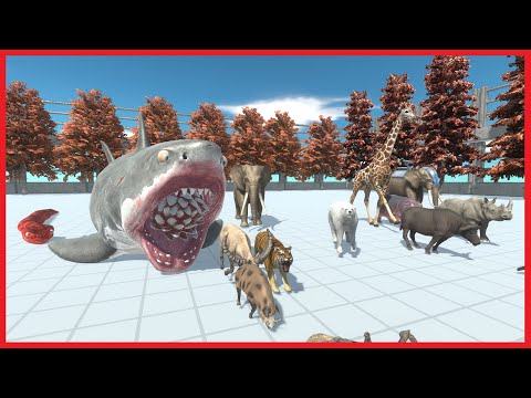 MODERN MAMMALS With MUTANT MEGALODON & TITANOBOA VS FACTIONS - ANIMAL REVOLT BATTLE SIMULATOR