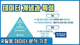 R 데이터분석 기초 강의 01-1 - 데이터의 개념 및 빅데이터 분석의 특성