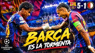 BARÇA 5-1 FEYENOORD La Tormenta Que Arrasó Europa Bajo la Lluvia 🌧️🔥