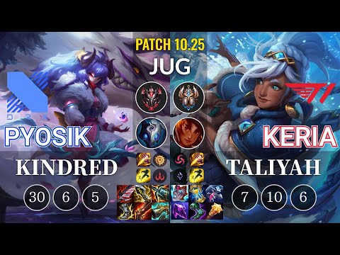 DRX Pyosik Kindred vs T1 Keria Taliyah Jungle - KR Patch 10.25