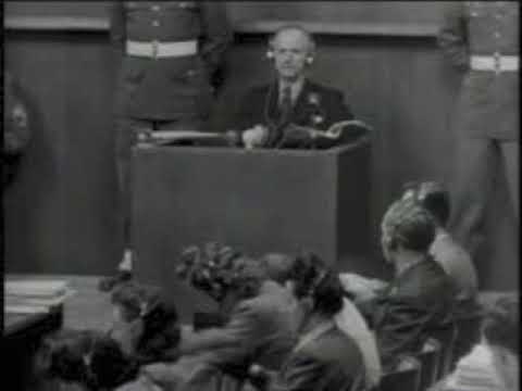 Nuremberg Trial Day 124 (1946) Adm. Karl Doenitz Direct Otto Kranzbuehler (PM)