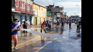 Desinfección en mercados de San Martín de Porres en zona 6