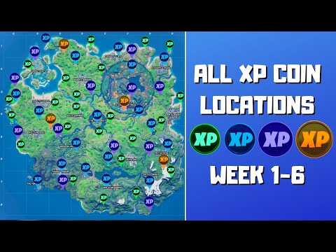 All XP Coins Locations in Fortnite Season 4 Chapter 2 (Green, Blue, Purple, and Gold)! (Week 1-6)