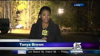 Tonya Brown's live report from the scene of a small plane crash in Hartsville
