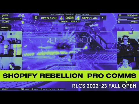 RLCS 2022-23 Fall Open Shopify Rebellion Comms (vs. FaZe, FURIA, Version1) | 2Piece, Memory, Paarth