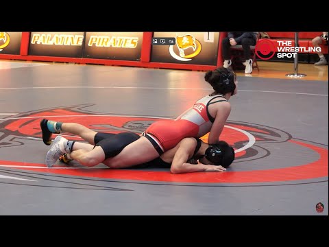 Ayane Jasinski PINS Noah Jung | Girl vs Boy Wrestling - 113 lbs