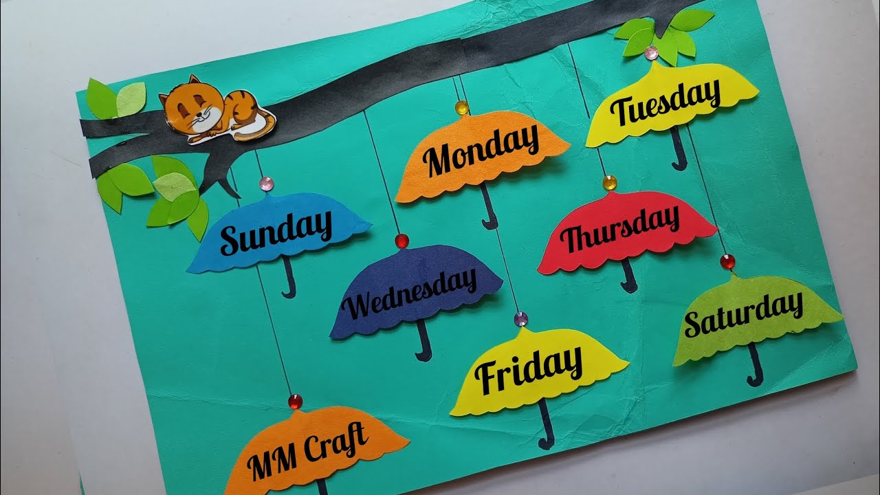 Days Of Week TLM|TLM for primary school|Primary class decoration| Days of week easy TLM| #tlmideas