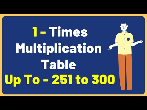 1 Times Multiplication Table up to 251 to 300 | Multiplication Time Table with Audio