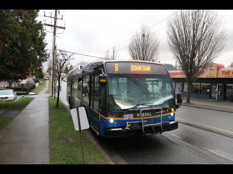***Rare Sight*** Translink 2018 Novabus LFS HEV - V18342 on route 8 Fraser