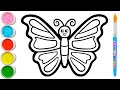 Colorful Butterfly Drawing Painting And Coloring For Kids Toddlers How To Draw Paint Easy 251