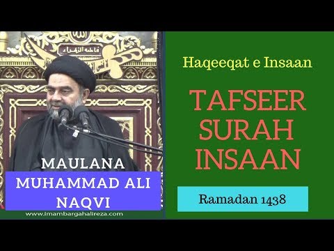 29th Shaban 1438 - Maulana Syed Muhammad Ali Naqvi | Tafseer Surah Insan