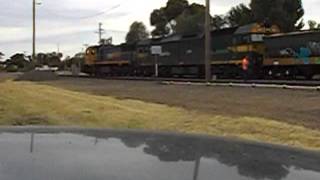 preview picture of video 'Grain train shunting at Woomelang in Northwest Victoria. Australian Trains. Part 2.'