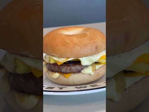 McDonald’s Steak Egg & Cheese Bagel | Burger Beast  #breakfastbagel #mcdonalds