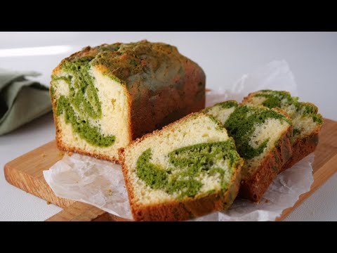 【H.Mで作るほろほろ崩れる♡抹茶マーブルケーキ】「お家で出来る絶品ケーキ!」翌日もふわしっとり～♪ | Fluffy Matcha Marble Cake